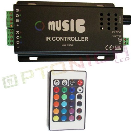 Picture of Controler muzical LED RGB cu telecomanda 18A 12VDC