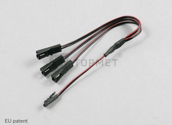 Picture of LED cable with MINI 3 socket and 1 plug (black)